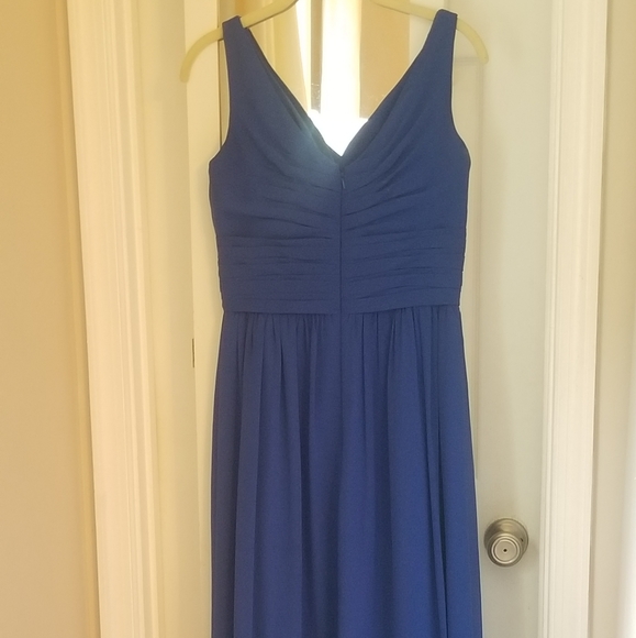 Bill Levkoff Blue Chiffon Gown Size 10 - Picture 3 of 5